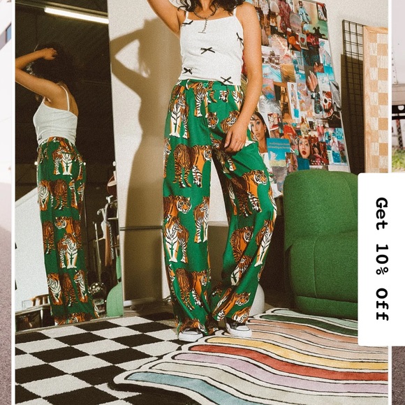 COPY - Dressed in LALA Green and Orange Wide Leg Pants - Picture 1 of 1